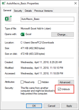 Cách Unblock để chạy các file chứa code VBA mới nhất